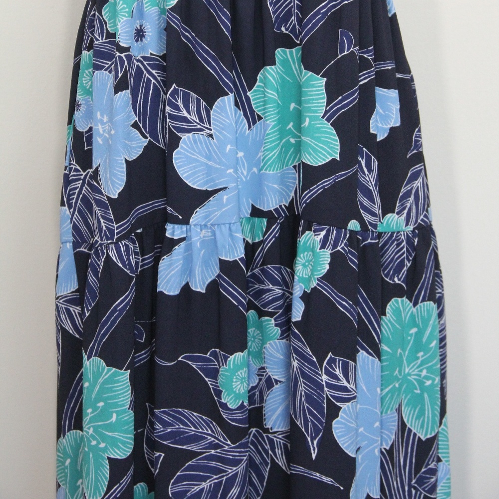 Ann Taylor LOFT Maxi Dress Floral Long Blue Womens - Picture 7 of 8